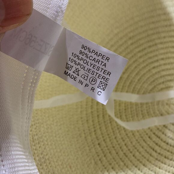 HAT wide brimmed 2 colors bow detail adjustable with drawstring size 56cm - Picture 8 of 11